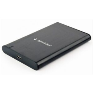 USB 3.1 Eksterno kućište za 2.5” SATA hard disk, Type-C, brušeni aluminium, crno