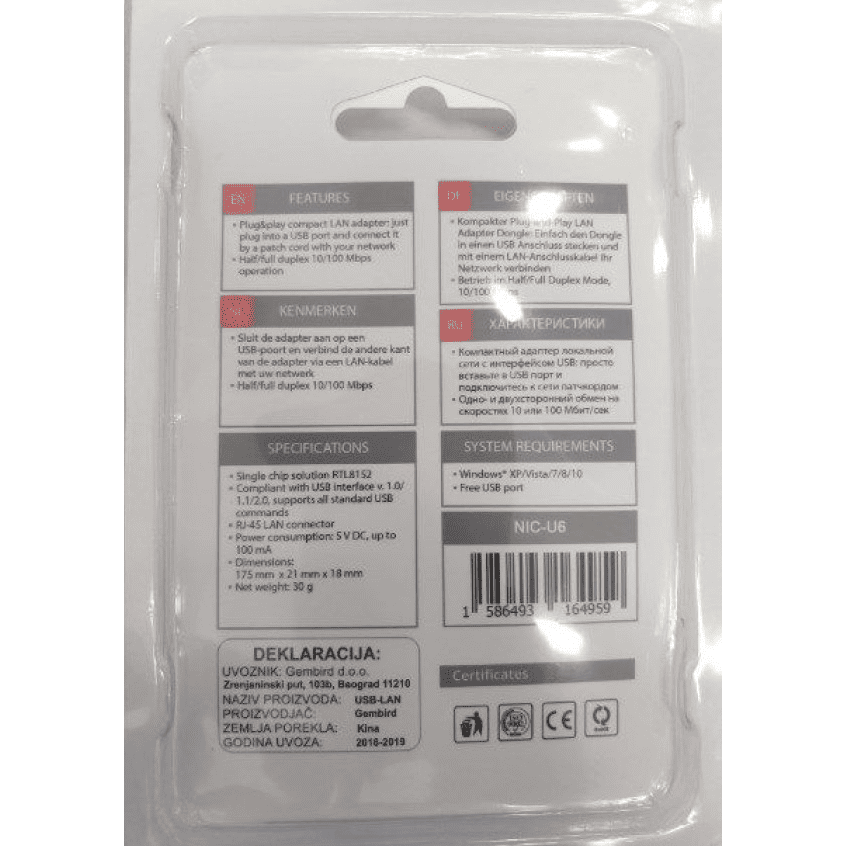 USB 2.0 na LAN adapter NIC-U6 - Slika 4