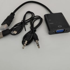 Adapter – konverter HDMI na VGA (m/ž) + audio + Micro USB