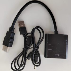 Adapter – konverter HDMI na VGA (m/ž) + audio + Micro USB