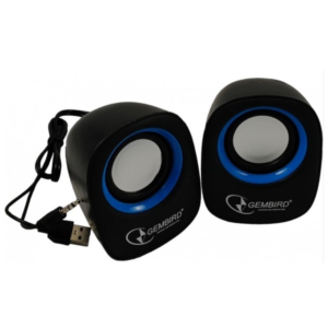 Stereo zvučnici plavo/crni 2 x 3W RMS USB pwr, 3.5mm, kutija sa prozorom, SPK-111