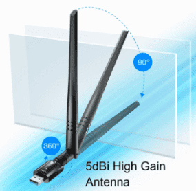 USB wifi, Cudy WU1400 AC1300, 2.4+5Ghz, 5dBi detachable antenna, AP