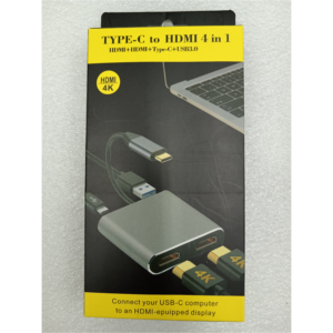 Adapter-konvertor TIP C na 2 x HDMI 4K, USB 3.0, TIP C