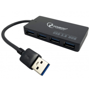 UHB-U3P4-03 USB 3.0 4-port HUB, storage speed 5Gbps, black