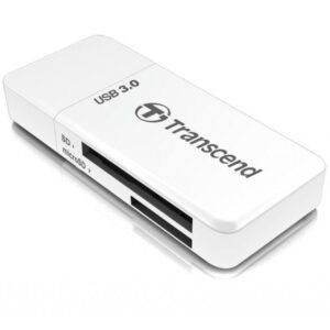 Transcend Čitač mem.kart. Mini F5, USB3.0, SD/MicroSD SDHC/SDXC/UHS-I, White