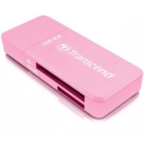 Transcend Čitač mem.kart., Mini F5, USB3.0, SD/MicroSD SDHC/SDXC/UHS-I, Pink