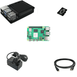 RPi 5 2GB komplet / KIT, metalno kućište, crno