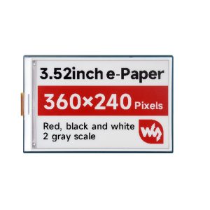 E-ink 3.52 inča E-Paper Displej (B), 360×240, Red/Black/White, SPI konekcija