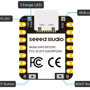 XIAO RP2350 – Raspberry Pi RP2350, MicroPython-Ready, 19 GPIOs, Onboard RGB LED, Arm Cortex-M33 and Hazard3 RISC-V