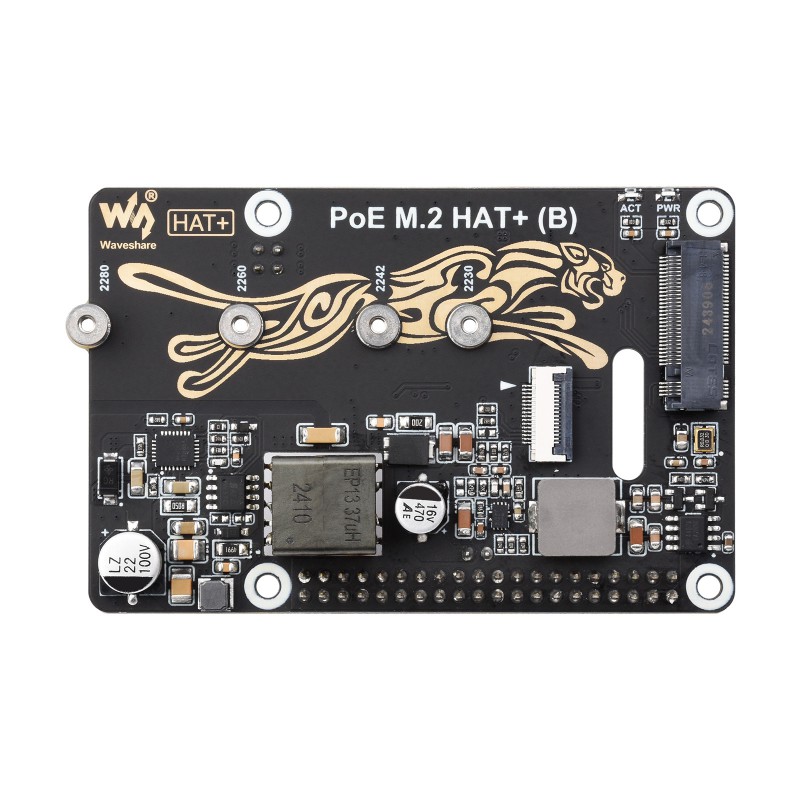 PCIe na M.2 Adapter sa PoE Funkcijom (B) za Raspberry Pi 5, NVMe M.2 SSD, High-speed, RPi5 PoE HAT - Slika 3