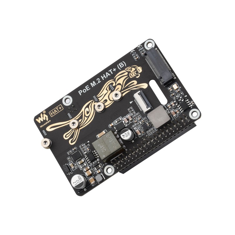 PCIe na M.2 Adapter sa PoE Funkcijom (B) za Raspberry Pi 5, NVMe M.2 SSD, High-speed, RPi5 PoE HAT - Slika 4
