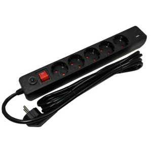Produzni kabl sa zastitom i 5 uticnica USB A+C SPG5-B-10 , 5V/3.1A USB-A+C 16A/3500W 3m