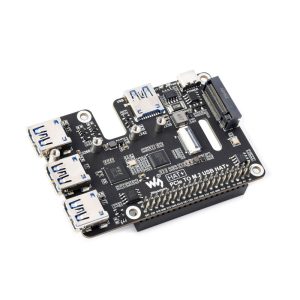 PCIe na USB 3.2 i M.2 HAT za Raspberry Pi 5, NVMe, 4-Ch USB 3.2 Portova, HAT+