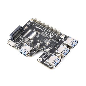 PCIe na USB 3.2 i M.2 HAT za Raspberry Pi 5, NVMe, 4-Ch USB 3.2 Portova, HAT+