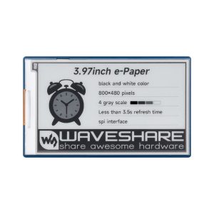 3.97 inča E-Paper, 800 x 480, crno / belo, 4 sive nijajne, SPI, RPi GPIO header