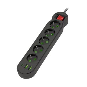 Razvodnik sa 5 mesta 2m 1.5mm2+pr. 2xUSB+tip C