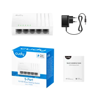 5-Port 10/100 LAN Switch Cudy FS105D, auto-negotiation RJ45 ports
