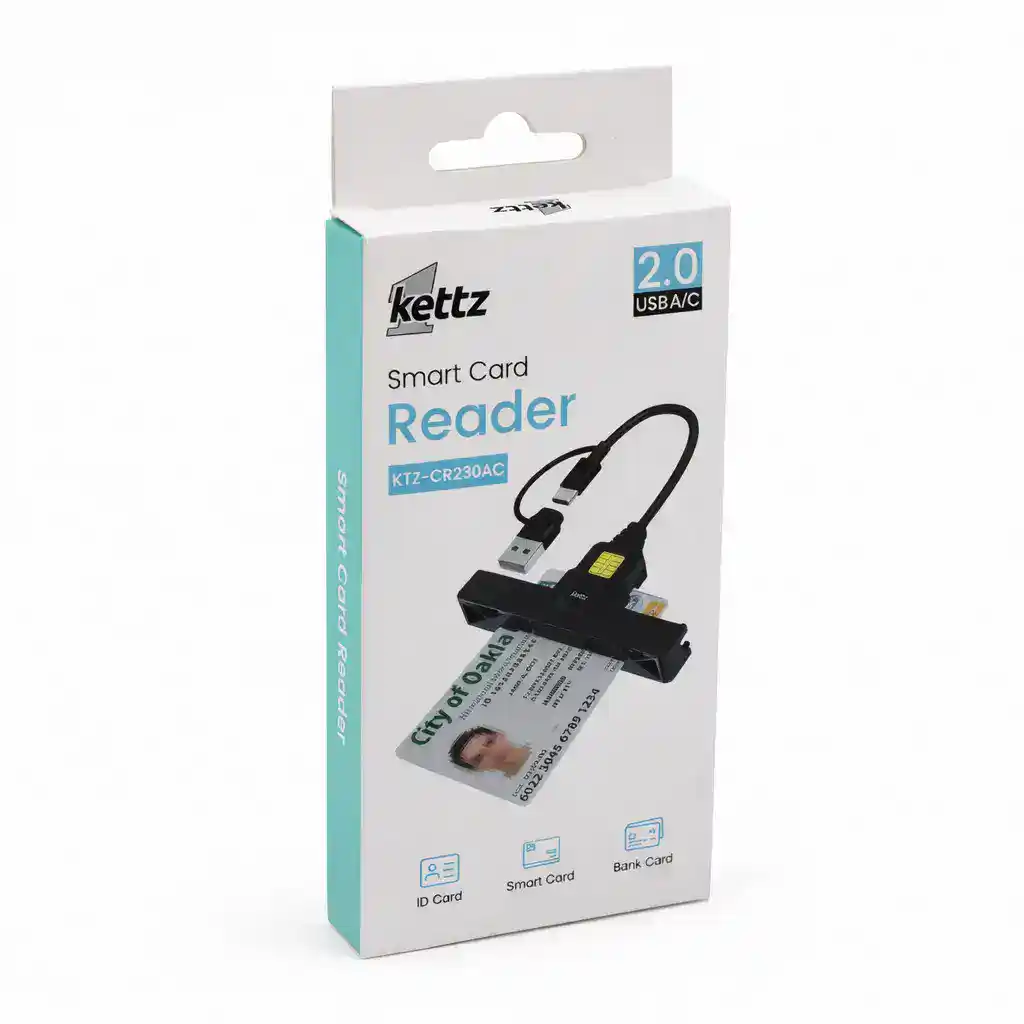 Type C/USB čitač ID smart i SIM kartica KTZ-CR230AC - Slika 2