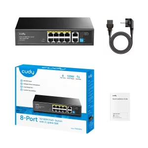 8+2-port PoE + 1Gbps Switch 10/100 RJ45 Cudy FS1010PG 120W