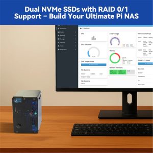 Pironman 5 MAX NVMe Dual M.2 SSD Mini PC Case