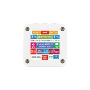 ESP32-C6 2.16 inča AMOLED Touch ekran, 480 x 480, Dual Microphones, Wi-Fi 6, BLE 5