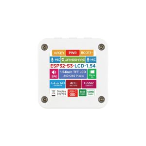 ESP32-S3 1.54 inča LCD, 240 x 240, mikrofoni, zvučnik, 2.4GHz Wi-Fi, BLE 5