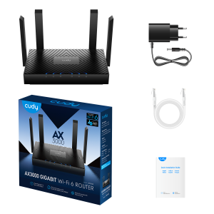 Wireless Mesh Router Cudy WR3000/WiFi 6/AX3000/EXT4x5dBi/1WAN/4LAN/repeater/AP/MU-MIMO